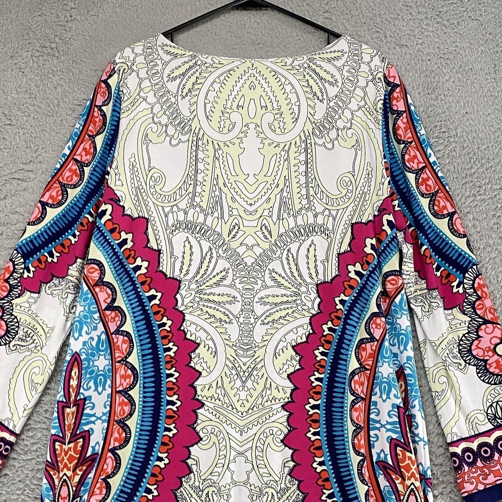 Chicos Shift Dress Womens 3 / XL Maximalist Paisley Boho Knee Length Cruise‎ - Picture 10 of 15